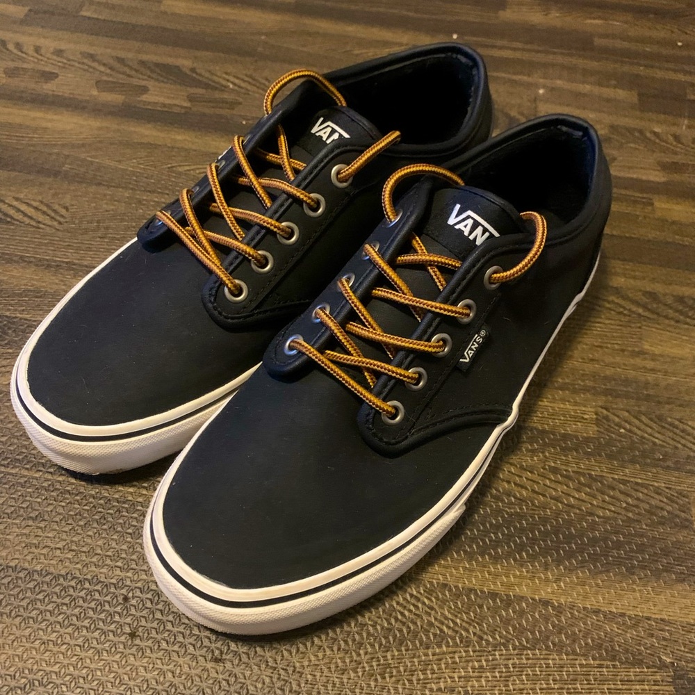 Vans black leather shoes